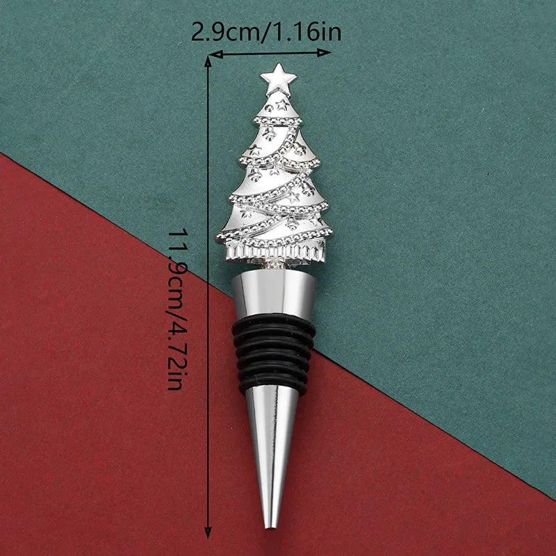 CHRISTMAS BOTTLE STOPPER (Silver Christmastree)