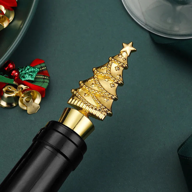 CHRISTMAS BOTTLE STOPPER (Gold Christmastree)