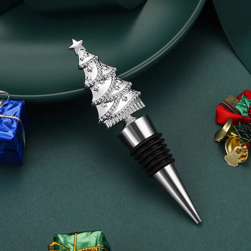 CHRISTMAS BOTTLE STOPPER (Silver Christmastree)