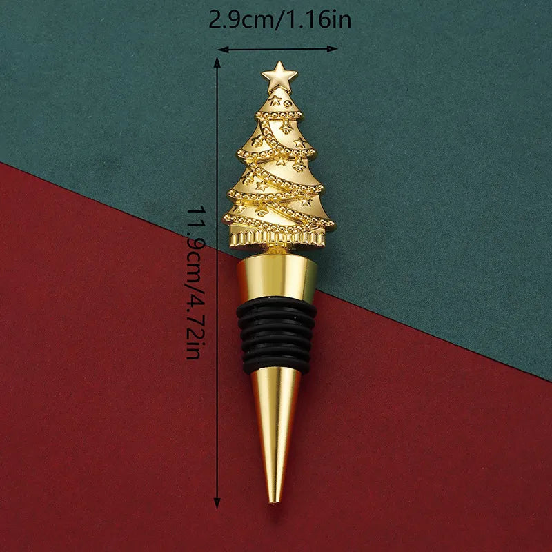 CHRISTMAS BOTTLE STOPPER (Gold Christmastree)