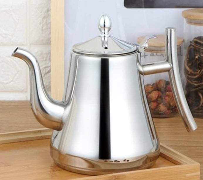 SILVER STAINLESS TEA KETTLE (1200ml)