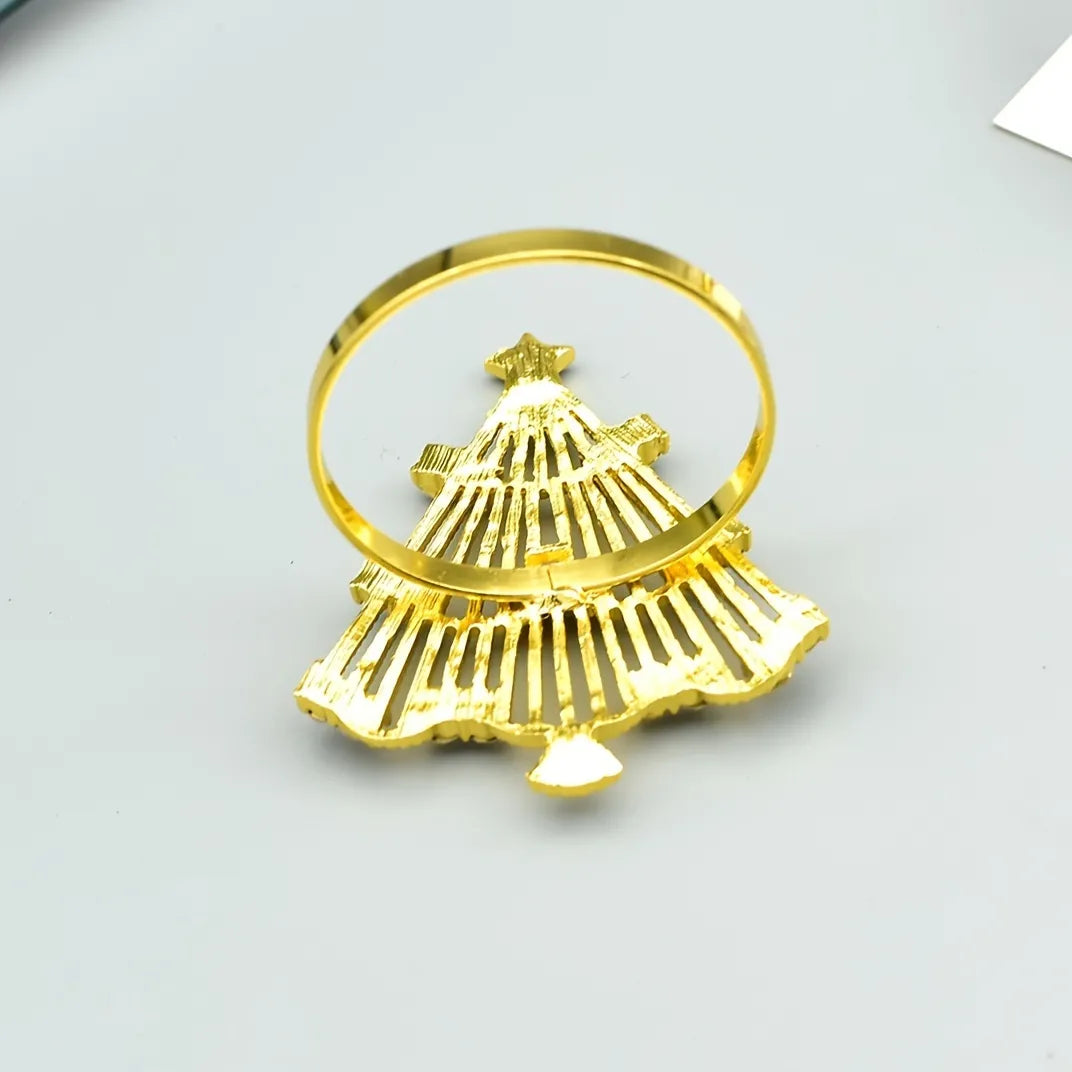 NAPKIN RINGS GOLD CHRISTMAS TREE (6pcs)