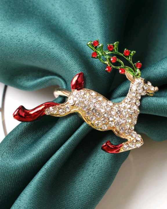 CHRISTMAS NAPKIN RINGS ZIRCON REINDEER (6pcs)