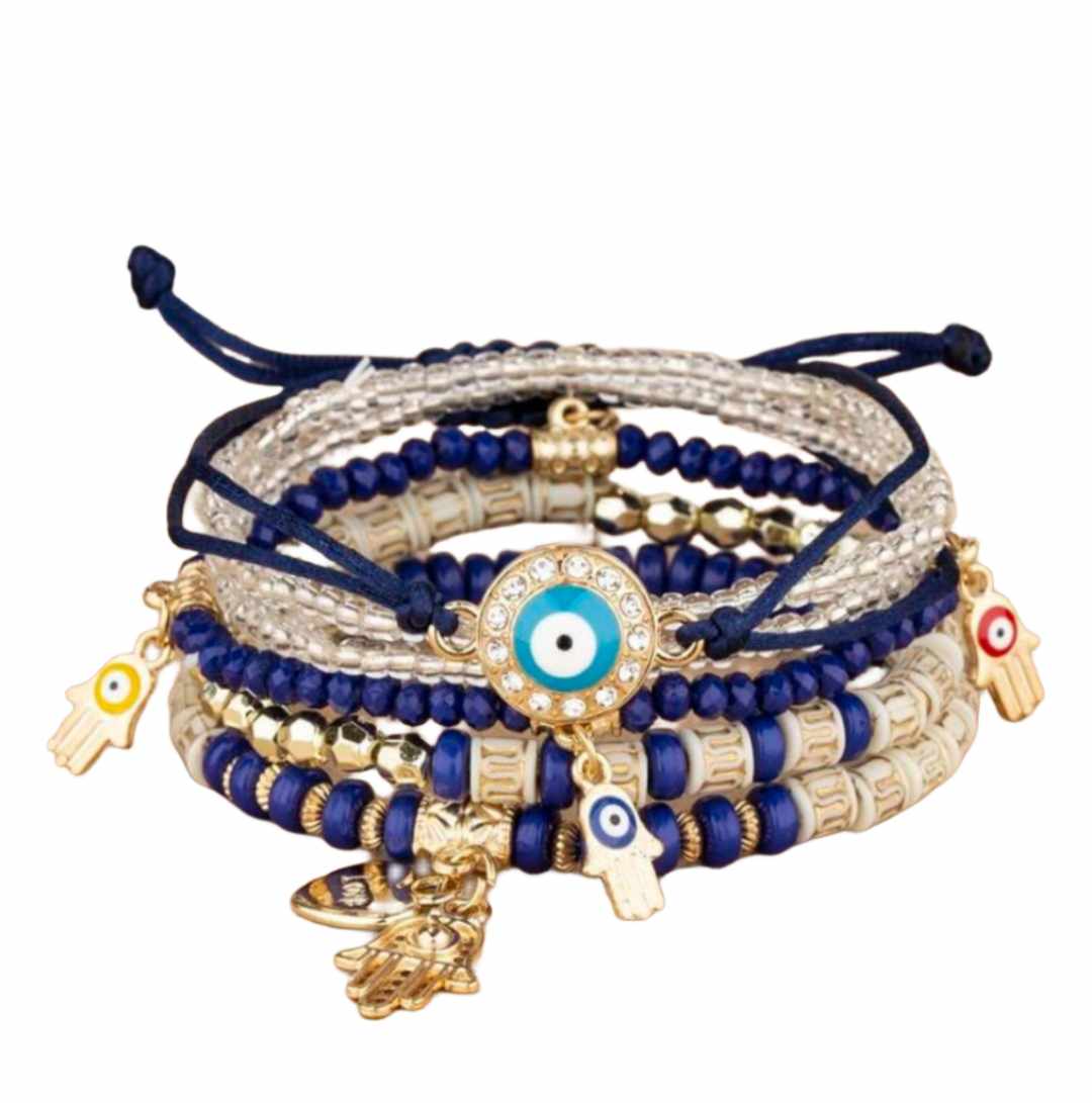 HAMSA BRACELETS (Blue & Gold)