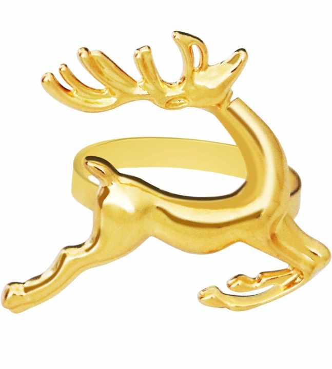 CHRISTMAS NAPKIN RINGS GOLD REINDEER (6pcs)