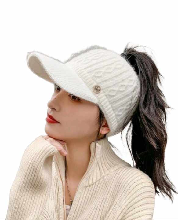 WOOLEN OPEN BASEBALL CAP (White)