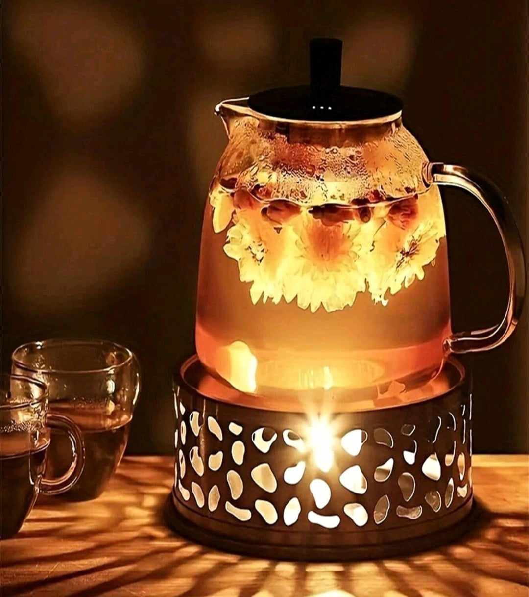 GOLD TEA POT WARMER