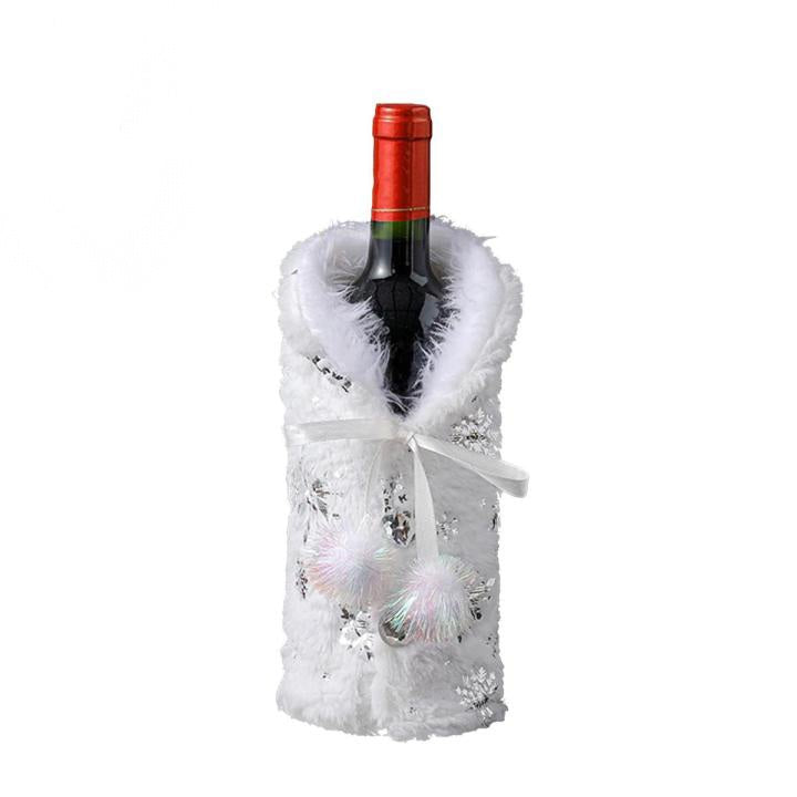 CHRISTMAS BOTTLE COVER (White & Silver)