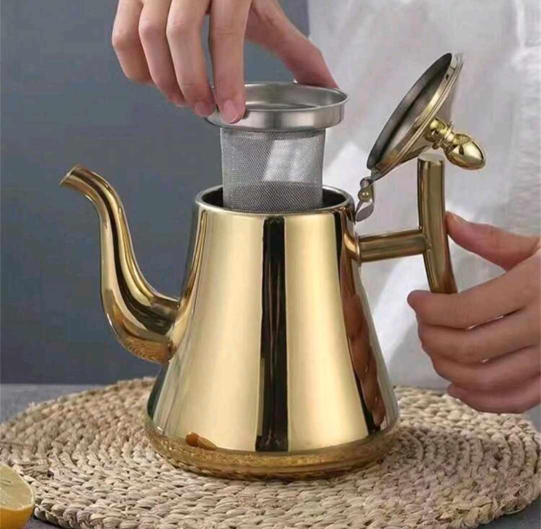 GOLD STAINLESS TEA KETTLE (1000ml)