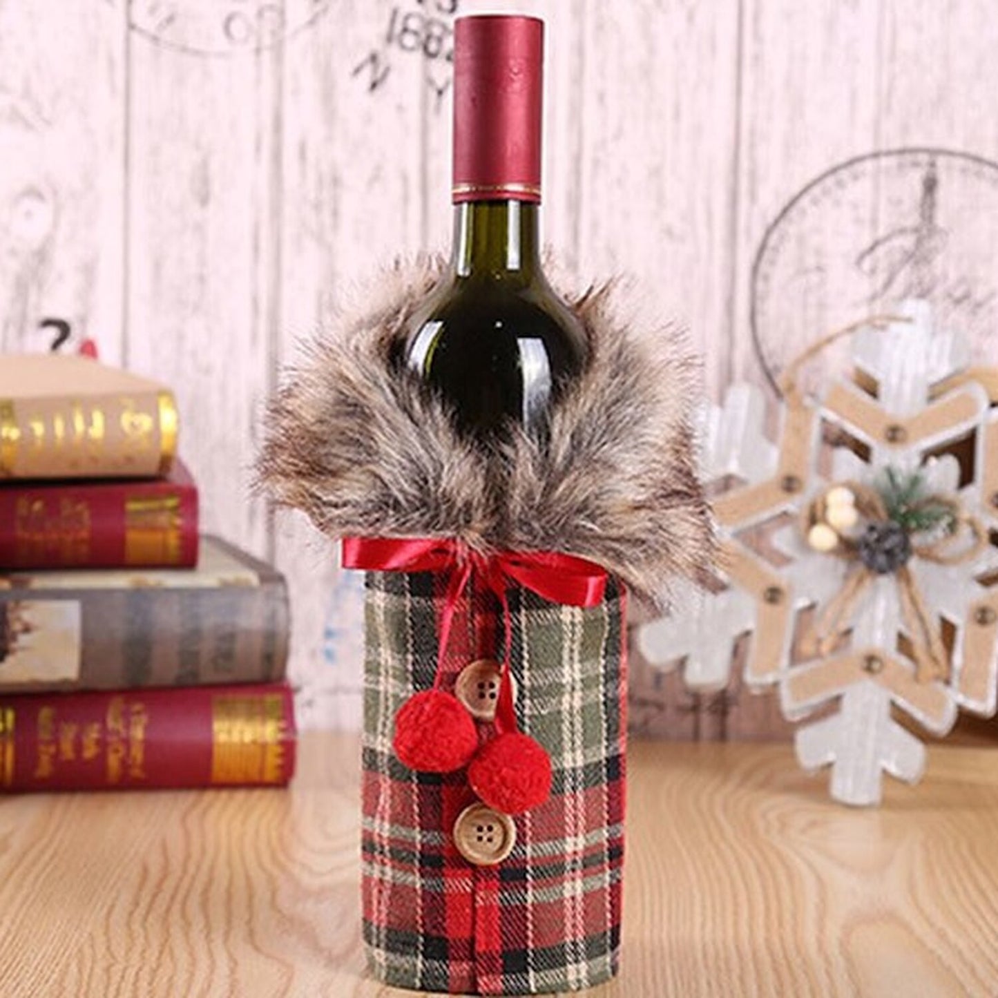 CHRISTMAS BOTTLE COVER (Red)