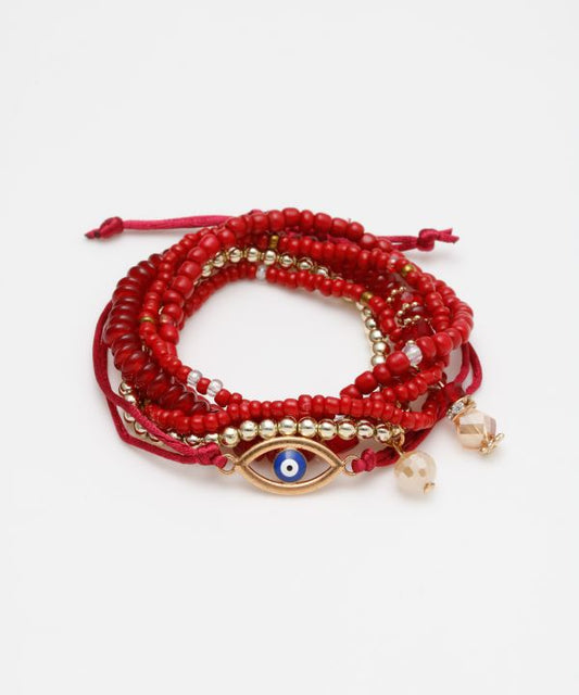 EVIL EYE BRACELETS (Red & Gold)