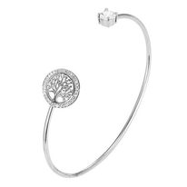 ZIRCONIA TREE OF LIFE CUFF BANGLE (silver)