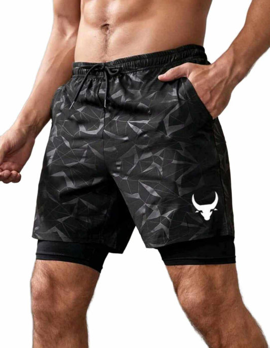 2 in 1 MEN'S GYM SHORTS (bull)