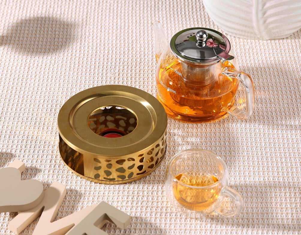 GOLD TEA POT WARMER