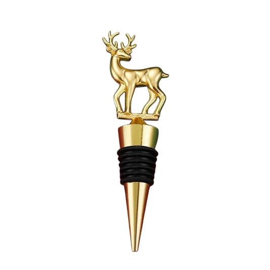 CHRISTMAS BOTTLE STOPPER (Gold Reindeer)