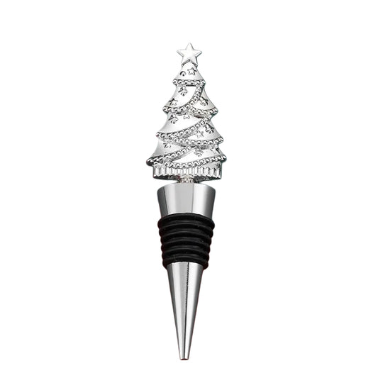 CHRISTMAS BOTTLE STOPPER (Silver Christmastree)