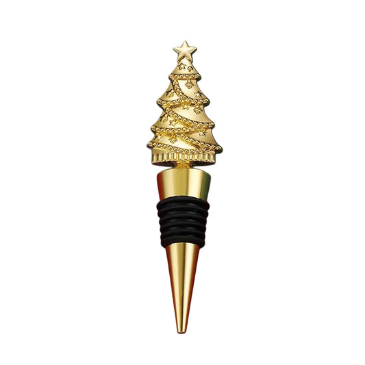 CHRISTMAS BOTTLE STOPPER (Gold Christmastree)