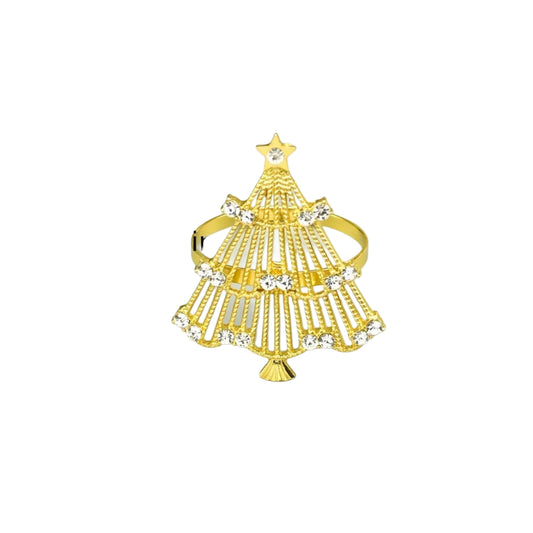 NAPKIN RINGS GOLD CHRISTMAS TREE (6pcs)