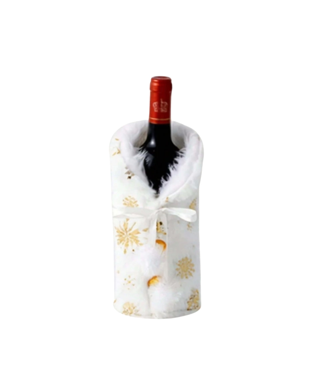 CHRISTMAS BOTTLE COVER (White & Gold)