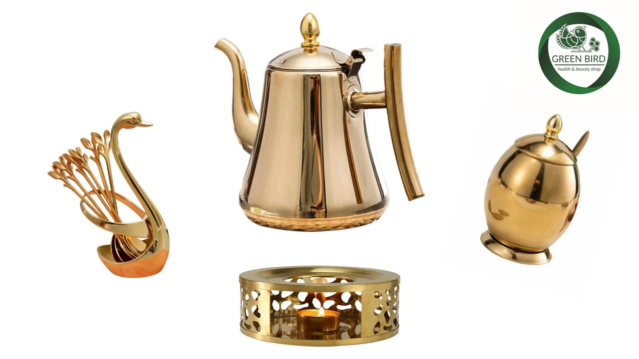 GOLD TEA POT WARMER