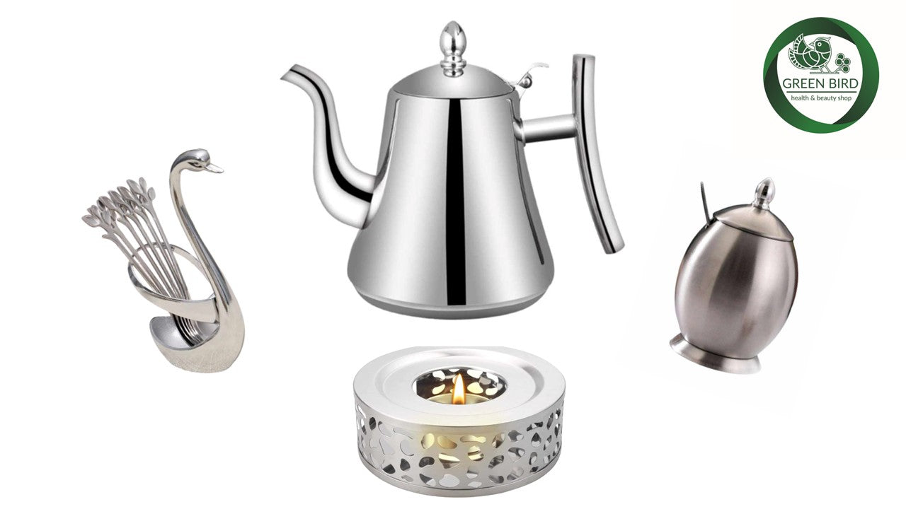 SILVER STAINLESS TEA KETTLE (1200ml)