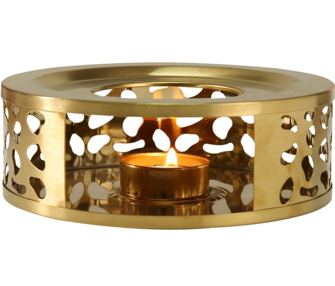 GOLD TEA POT WARMER