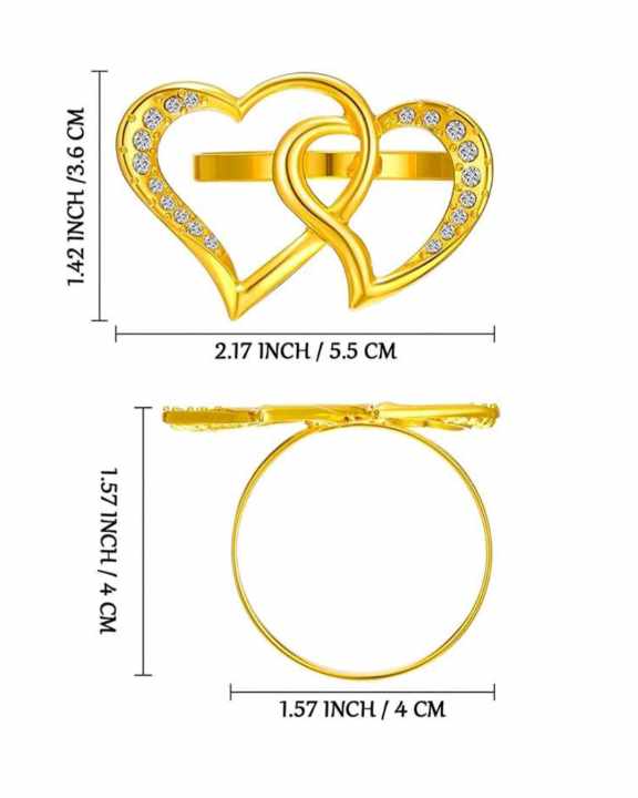 NAPKIN RINGS GOLD HEARTS (2pcs)