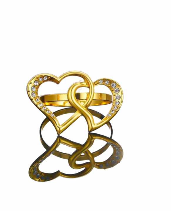 NAPKIN RINGS GOLD HEARTS (2pcs)