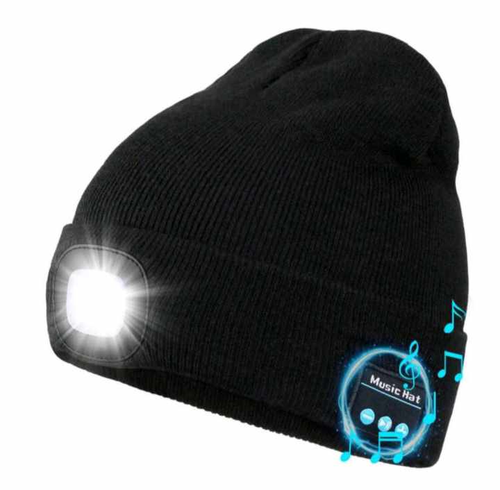 BLUETOOTH MUSIC LED LAMP HAT (black)