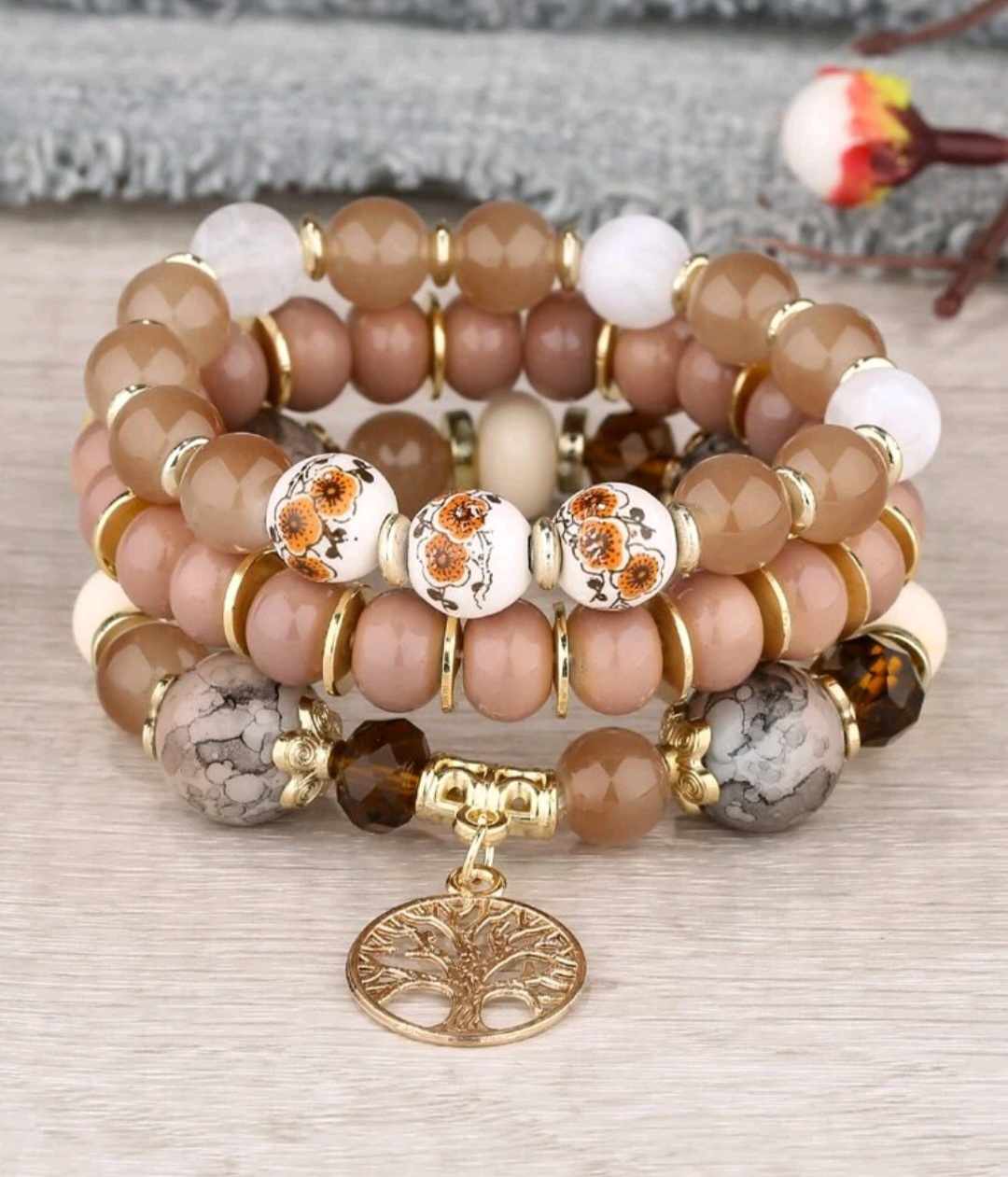 TREE OF LIFE BRACELETS (Beige)