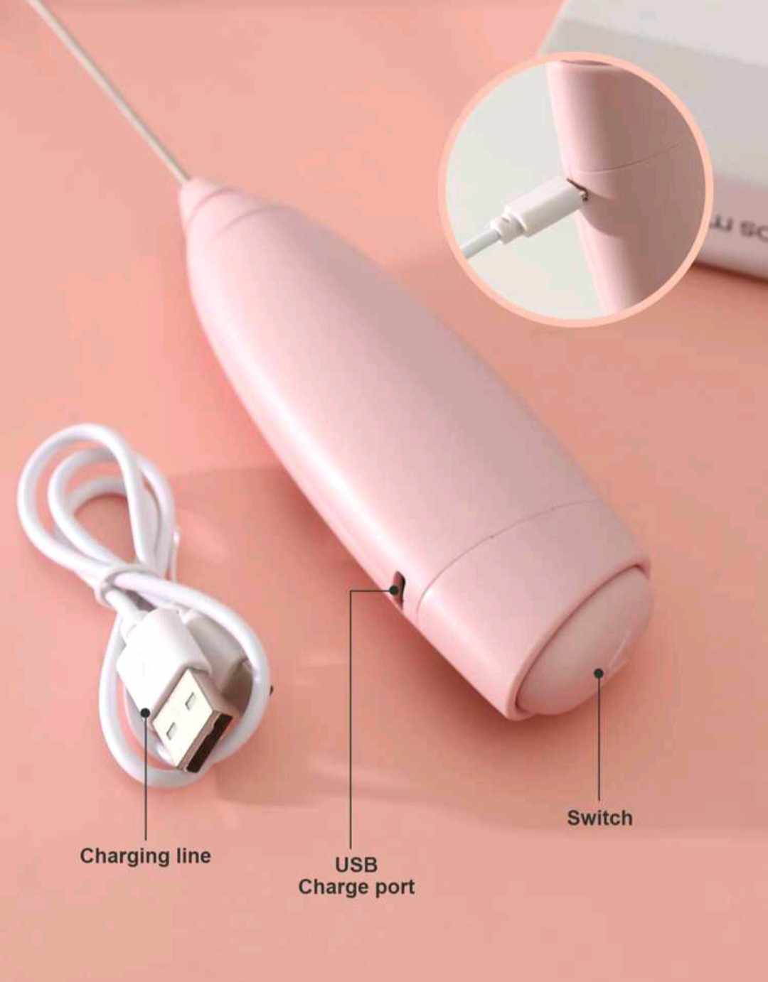 USB WHISK FOR PROTEIN SHAKE (Pink)