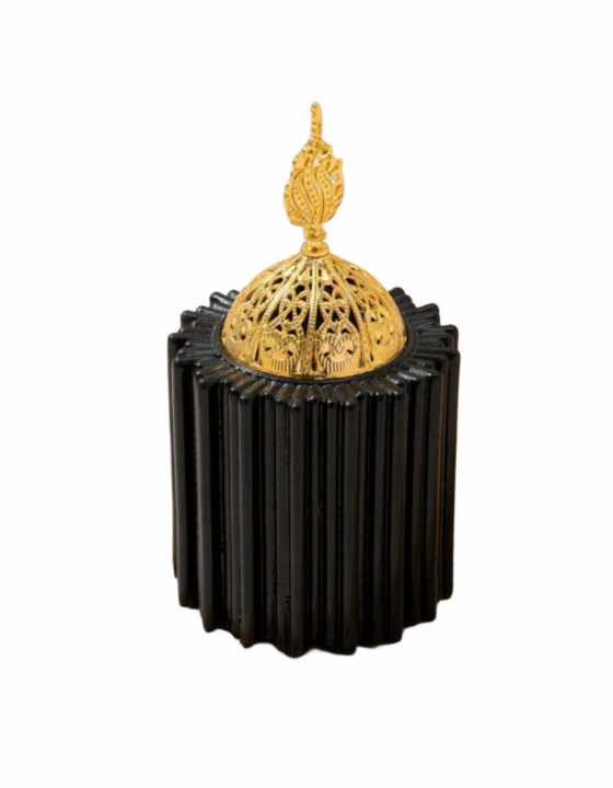 BLACK CERAMIC INCENSE BURNER