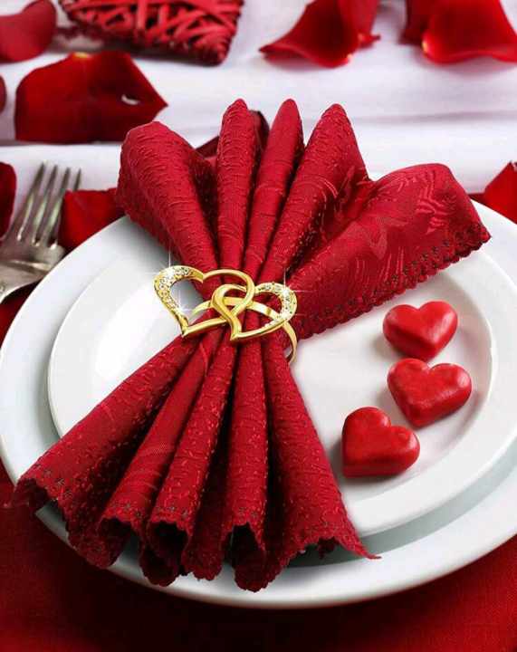 NAPKIN RINGS GOLD HEARTS (2pcs)