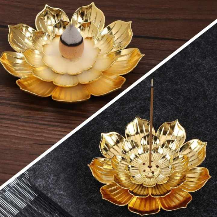 GOLD LOTUS INCENSE HOLDER