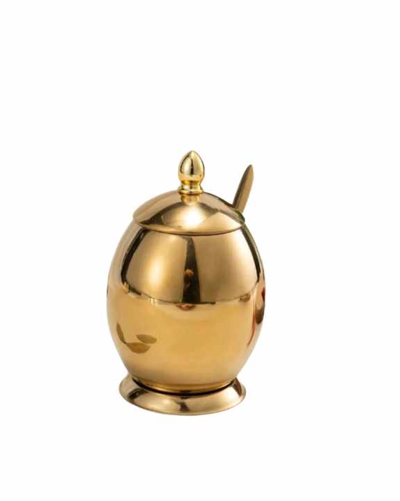 STAINLESS GOLD SUGAR BOWL