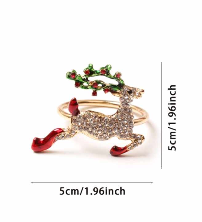 NAPKIN RINGS ZIRCON REINDEER (2pcs)