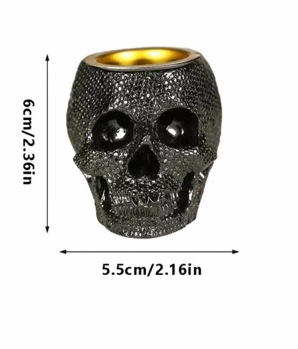 BLACK SKULL  INCENSE BURNER