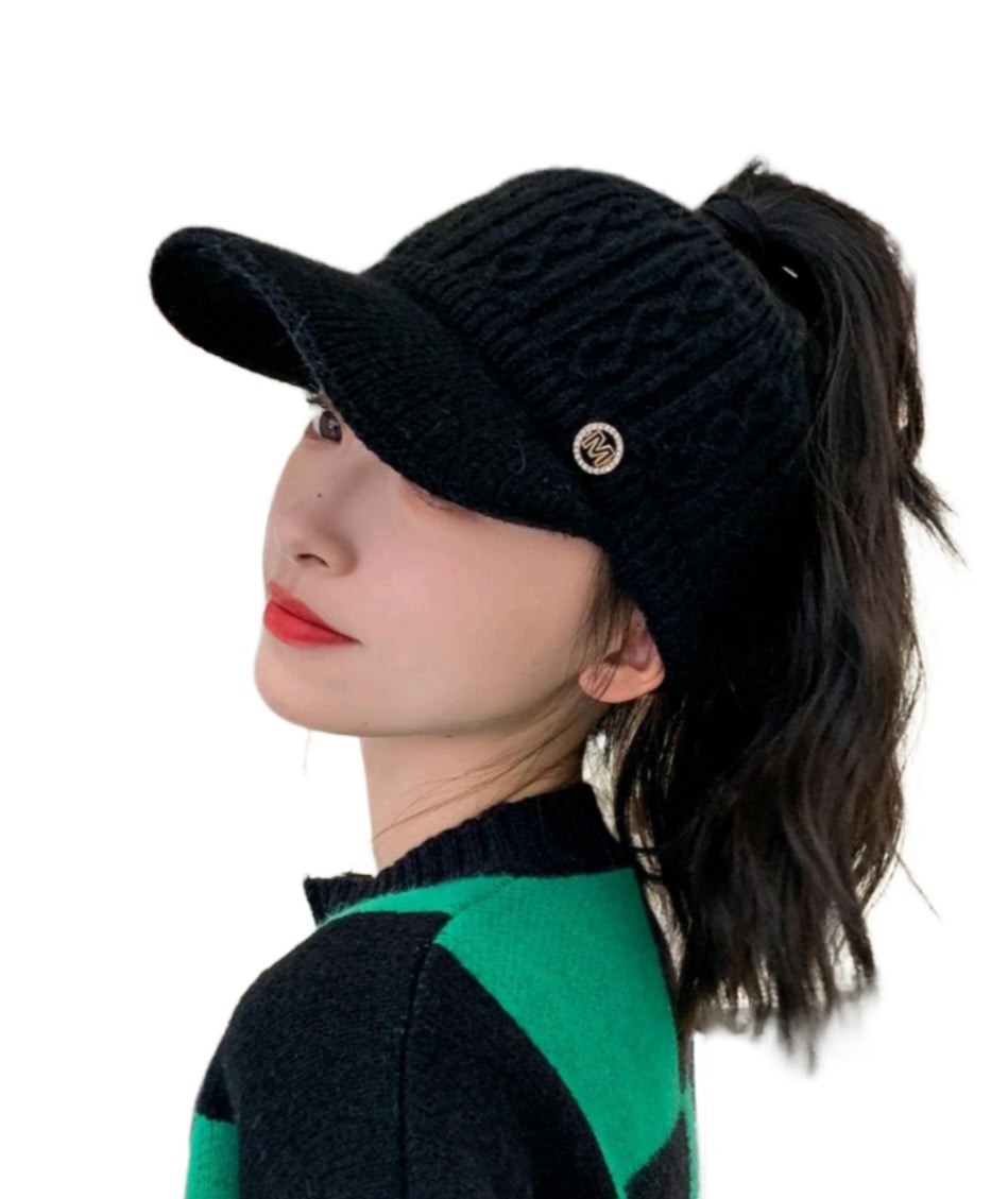 WOOLEN OPEN BASEBALL CUP (Black)