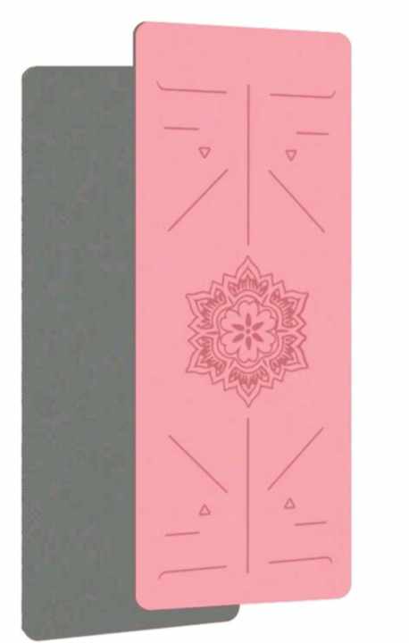 NON SLIP YOGA MAT  (Pink/ Grey)