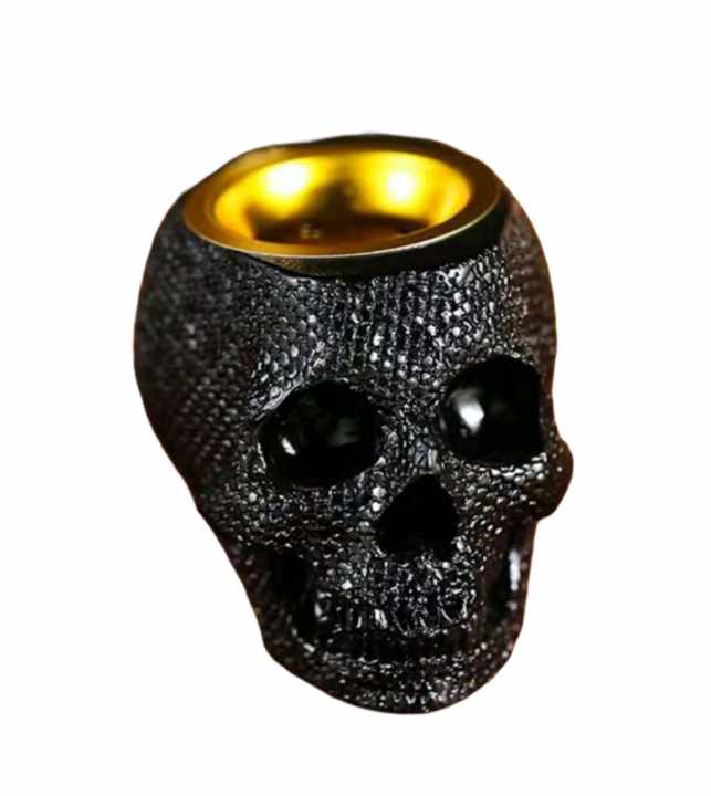 BLACK SKULL  INCENSE BURNER