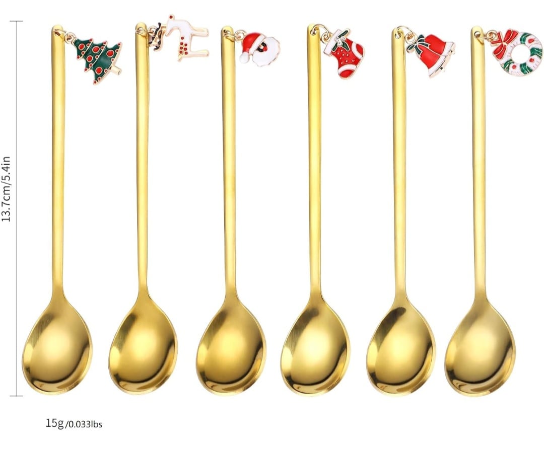 DECORATIVE TEA SPOONS CHRISTMAS (6 pieces)