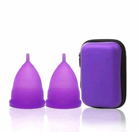 2 PIECES OF MENSTRUAL CUP IN A CASE (Size L/Purple)