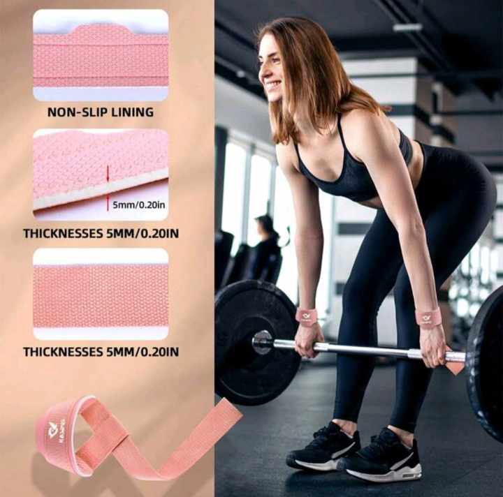 WEIGHT LIFTING STRAPS 2PCS (Pink)