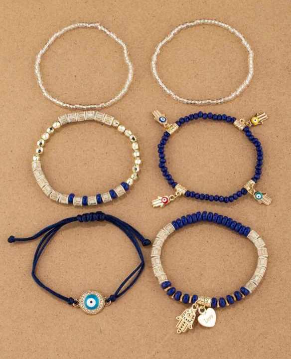 HAMSA BRACELETS (Blue & Gold)