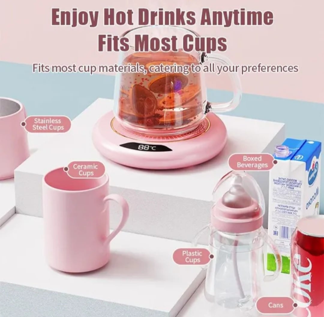 PINK DIGITAL USB CUP HEATER